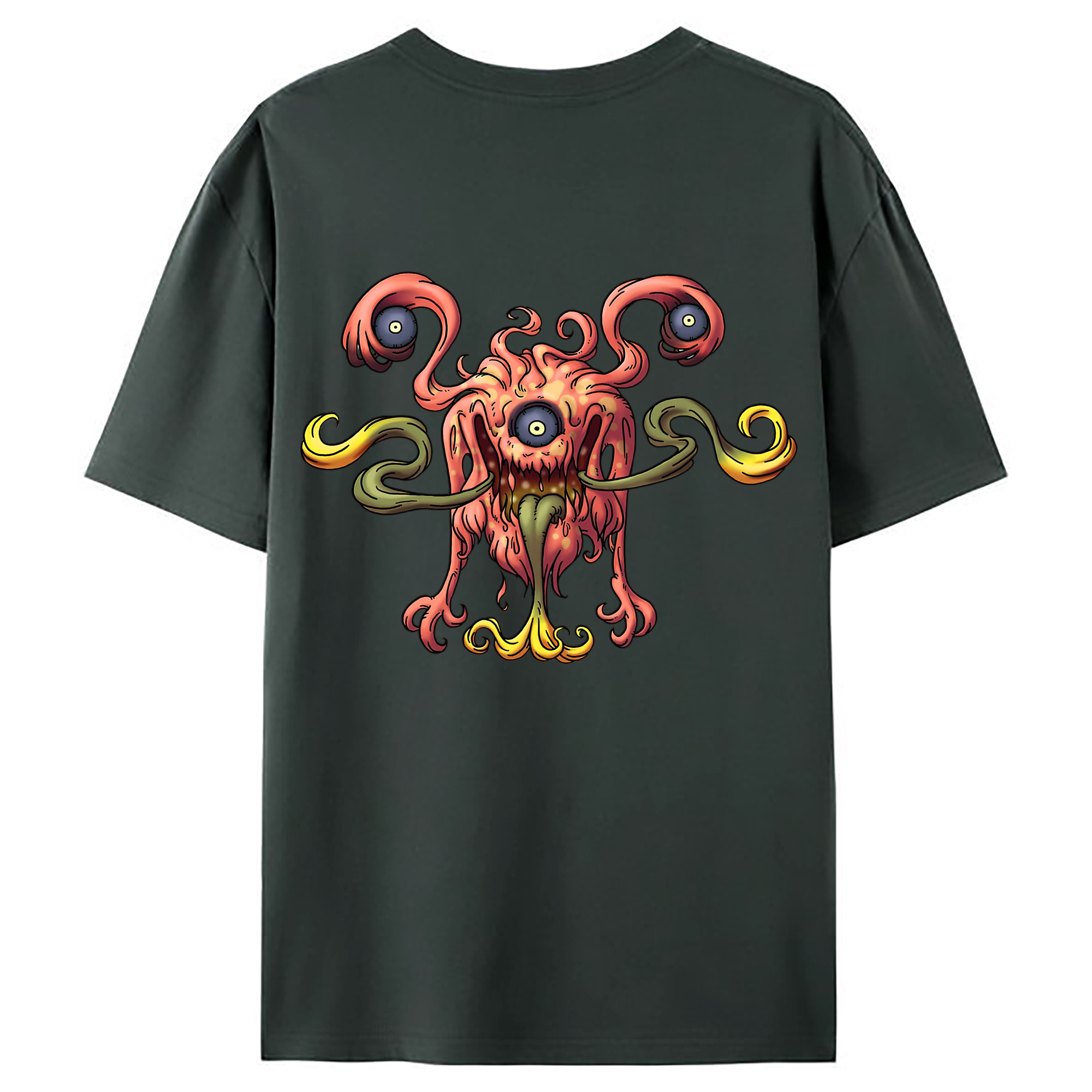 （画像用） ドラゴンクエスト Doragon Kuesuto Dragon Quest 綿100％ メンズ半袖Tシャツ（バックプリント） 通気性